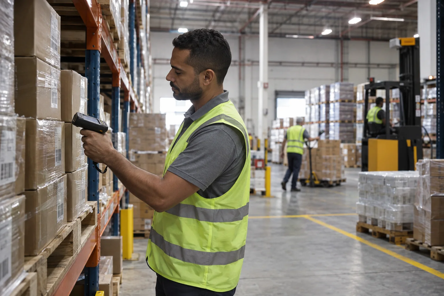 Conferência de estoque em centro de distribuição